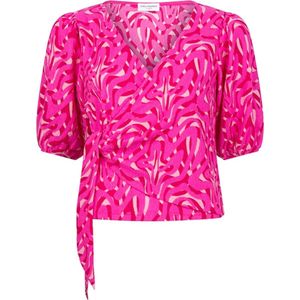 Lofty Manner Blouse Blouse Adelina Pd13 312 Pink Swirl Print Dames Maat - L