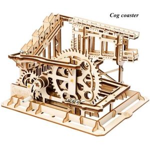 Robotime Cog Coaster - Rokr - Marble rush - Knikkerbaan - Houten puzzel - Volwassenen - 3D puzzel - Modelbouw - DIY
