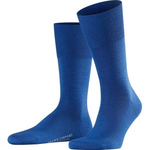 FALKE Airport warme ademende merinowol katoen sokken heren blauw - Maat 43-44
