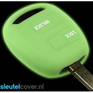 Autosleutel Hoesje geschikt voor Toyota - SleutelCover - Silicone Autosleutel Cover - Sleutelhoesje Glow in the dark / Lichtgevend