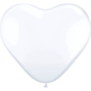 Hartvormige ballonnen wit - 100 stuks