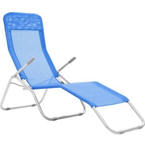 vidaXL inklapbare ligbedden blauw - set van 2 Ligbed - Ligbedden - Strandstoel - Strandstoelen - Tuinset