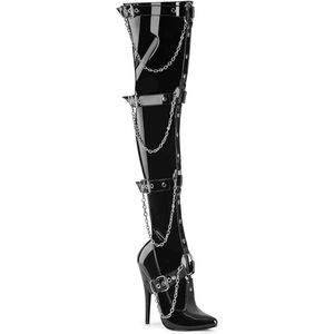 Devious - DOMINA-3027 Overknee Laarzen - US 16 - 47 Shoes - Zwart