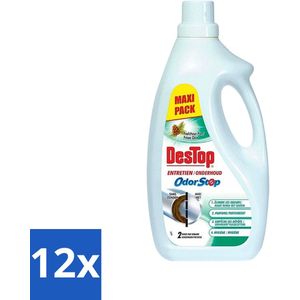 DesTop - Onderhoud Leidingen - OdorStop - Frisse Dennen geur - 4-in-1 Werking - 2L - Voordeelverpakking - 12 stuks