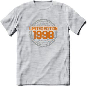 1998 Limited Edition Ring T-Shirt | Zilver - Goud | Grappig Verjaardag en Feest Cadeau Shirt | Dames - Heren - Unisex | Tshirt Kleding Kado | - Licht Grijs - Gemaleerd - S