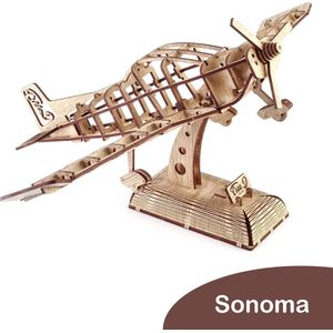 Tree D Puzzle Vliegtuig - Sonoma Houten Vliegtuig Model Kit - Vliegtuig 3D Puzzels voor Volwassenen en Kinderen - 3D Puzzel Model Kits voor Volwassenen – Breinbreker