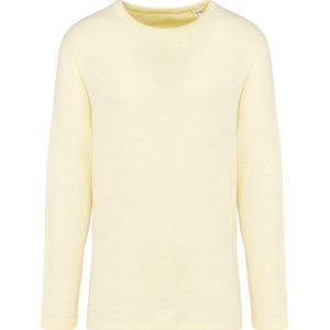 Biologische unisex sweater 'Terry' lange mouwen Washed Lemon Citrus - XL