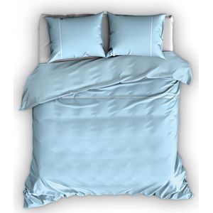 Premium Egyptisch Percale Katoen Eenpersoons Dekbedovertrek Stripe Blauw/Wit | 140x200/220 | Zacht En Elegant | Excellente kwaliteit