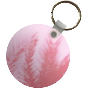 Sleutelhanger - Planten - Bladeren - Roze - Plastic - Rond - Uitdeelcadeautjes