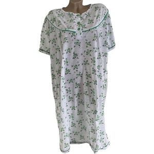 Dames nachthemd korte mouwen L 40 wit/groen