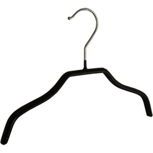 De Kledinghanger Gigant - 10 x Blousehanger / shirthanger / babyhanger metaal met zwarte anti-slip coating, 28 cm