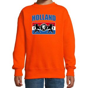 Oranje fan sweater voor kinderen - Holland met een Nederlands wapen - Nederland supporter - EK/ WK trui / outfit 96/104 (3-4 jaar)