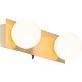 QAZQA cederic - Moderne Wandlamp voor binnen voor badkamer - 2 lichts - D 104 mm - Goud/messing -