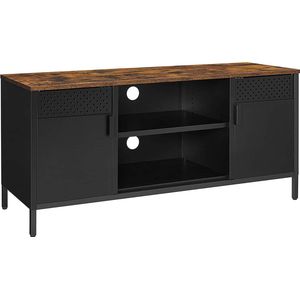 TV meubel - TV meubel industrieel - Tv kast - 120 x 40 x 55 cm - Bruin - Zwart