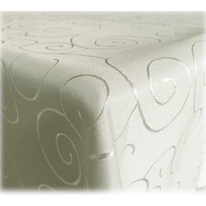 JEMIDI Tafelkleed ornamenten zijdeglans edele tafelhoes tafelkleed - Champagne - Vorm Oval - Maat 135x180