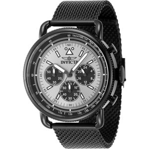 Invicta Speedway 47362 Heren Horloge - Waterdicht - Analoog - Quartz Uurwerk - Roestvrij Staal met zilveren Wijzerplaat - 44mm