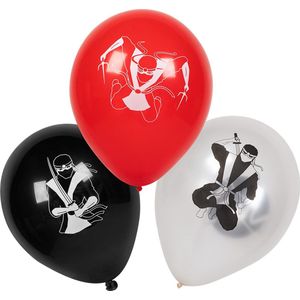 Boland - 6 Latex ballonnen 'Ninja' - Multi - Overig