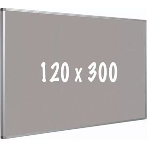 Prikbord kurk PRO - Aluminium frame - Eenvoudige montage - Punaises - Grijs - Prikborden - 120x300cm