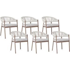 FLAVIA - Tuinstoelen set van 6 - Taupe - Aluminium
