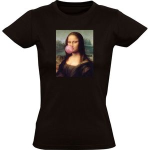 Mona lisa maakt een bel van kauwgom Dames T-shirt - schilderij - hip - kunst - schilder