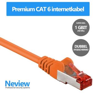 Neview - 50 cm premium S/FTP patchkabel - CAT 6 - Oranje - Dubbele afscherming - (netwerkkabel/internetkabel)