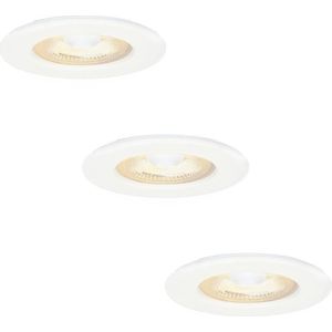 3x Nola Dimbare LED Inbouwspots - Wit - 5 Watt - 2700K Warm Licht - IP65 Voor Binnen en Buiten