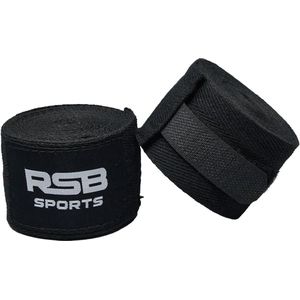 RSB Sports - Handwraps - 450 cm – Boksen - Kickboks Bandage - Boks Wraps - Zwart