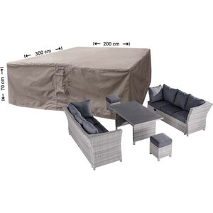 Raffles Covers loungesethoes - 300 x 200 H: 70 cm - RLS300200 - Waterdicht | Solution Dyed | UV-bestendig | Elastisch trekkoord | Airvents - Beschermhoes tuinmeubelen