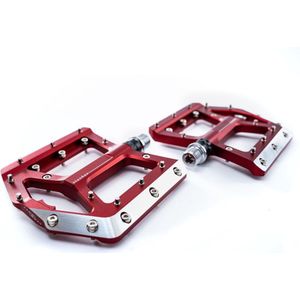 CUBE Pedalen Slasher - Fietspedalen - Lichtgewicht platformpedaal - CNC gefreesd aluminium - 108 x 108 x 14 mm - Rood