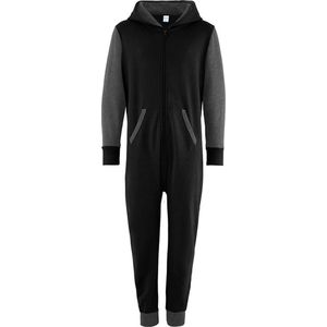 Onesie/ All in One kind, Zwart/grijs, maat 3/4 jaar unisex