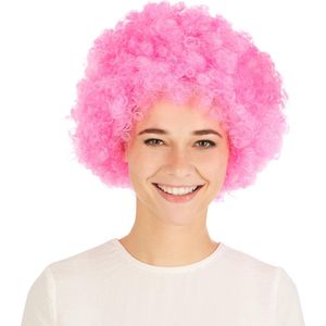 dressforfun - pruik clown Afro pink - verkleedkleding kostuum halloween verkleden feestkleding carnavalskleding carnaval feestkledij partykleding - 300717