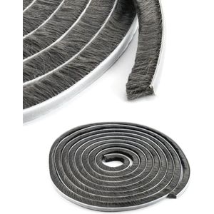 Zelfklevende Borstelpakking voor Deuren en Ramen - Winddicht en Stofdicht - 9MM x 15MM x 5M
