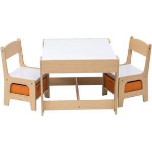 Bolt Edge Kindertafel en Stoeltjes - Speeltafel - Kinderbureau - Wit
