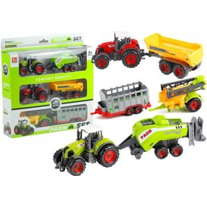 Landbouwvoertuig - traktor - voor kinderen - geel- Farm set - 6 delig