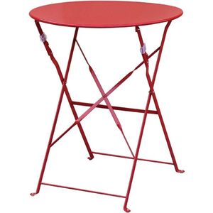 Bolero ronde stalen opklapbare tafel rood 59.5cm