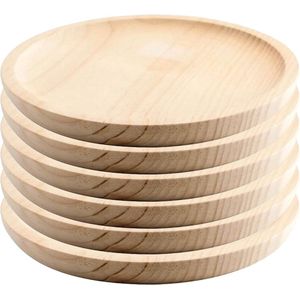 Houten bord rond - houten bord - vleesbord - pizzabord - snijplank - grenen - set van 6 - Ø 24 cm Houten bord rond - houten bord - vleesbord - pizzabord - snijplank - grenen - set van 6 - Ø 24 cm