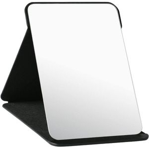 Opvouwbare tafelspiegel 155 x 205 cm met PU-lederen bekleding voor make-up - Draagbaar en inklapbaar met standaard - Ideaal voor op reis, kantoor en make-uptafel