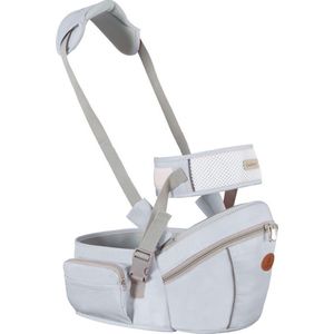 Baby Heupdrager met Extra Band en Nek Band – Grijs – Heupsteun voor Baby en Peuter – Draagtas met Veiligheidsband tegen Rugklachten – Kind Hip Seat Carrier