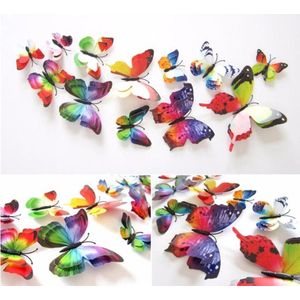 Dubbele regenboog 3D-vlinders