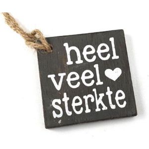 Hanger Heel veel sterkte / set van 4 hangers / beterschap / cadeaulabel