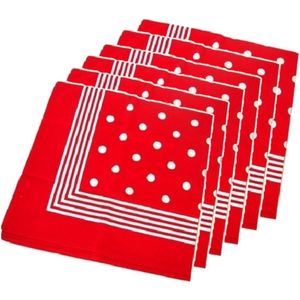 12x stuks rode boeren zakdoek verkleedkleding voor cowboys/boeren - Nek accessoires 55 cm