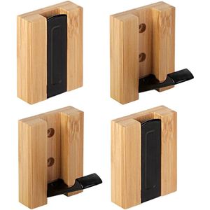 4PCS opvouwbare muurhaken JSVER houten wandgemonteerde kapstokken