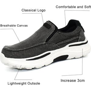 Heren Schoenen Comfortabele Canvas Schoenen Ademende Loafers Voor Mannen Slip Op Lopen Sneakers