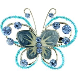 Blauwe vlinder broche