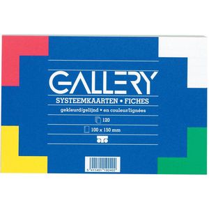 Gallery gekleurde systeemkaarten, ft 10 x 15 cm, gelijnd, pak van 100 stuks
