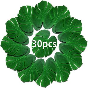 30 stks 14 ""x 11.5"" Monstera Bladeren Nep Palm Bladeren Faux Bladeren Hawaiian Luau Party Decoraties Safari Jungle Strand Thema Verjaardagsfeestje Decoraties