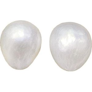 Zoetwater parel oorbellen Small White Baroque Pearl - oorknoppen - echte parels - wit - sterling zilver (925)