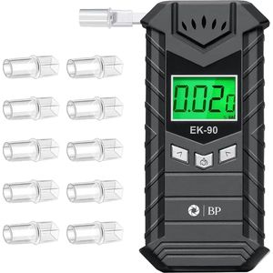BP® Alcoholtester - Blaastest - Alcoholmeter - Alcoholtester Geschikt Voor Frankrijk - Digitaal - USB Oplaadbaar - 10 mondstukjes - Nederlandse Handleiding