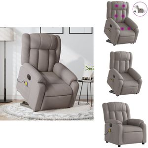 vidaXL Sta-op-massagestoel - Sta-op-massagestoelen - Massagestoel - Sta-opstoel - Sta-op-massagestoel elektrisch verstelbaar stof taupe
