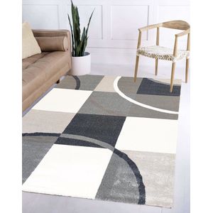 Modern Vloerkleed Beige / Grijs / Taupe - 120x170 cm - Laagpolig - Tapijt